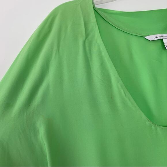 Diane Von Furstenberg Lime Green Belted Dress - Picture 4 of 13